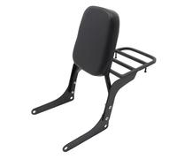 Para Rebel 250 CA250 CMX250 CMX250C Respaldo Para Pasajero Negro/cromado Con Portaequipajes Trasero Para Motocicleta Almohadillas Respaldo Moto(Black)