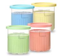 Para recipientes de pinta Ninja Creami Deluxe, apto para máquinas de helado CN501CO NC501 NC500 11 en 1 de 24 onzas XL Ninja Creami Deluxe - Paquete de 4 tazas de creami de cocina Food Ninja - Apto