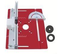 Para recortadora de carpintería y fresadora eléctrica de aluminio para madera, placa de inserción con medidor de inglete más suave (rojo)