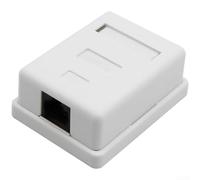 Para red CAT6 CAT5E para caja de montaje en superficie, doble puerto único para enchufe UTP RJ45 para oficina en casa, placa de pared ABS con agujeros de tornillo (A)