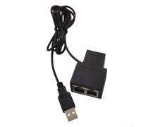 Para redes de doble dispositivo con divisor Ethernet 1 a 2, para divisor RJ45 para portátiles, computadoras de escritorio y dispositivos inteligentes (negro)