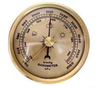 Para reloj barómetro, estación meteorológica mecánica, no requiere batería, predicción del tiempo, medidor de presión, construcción robusta, 70 mm, oro y plata, para decoración del hogar, oficina
