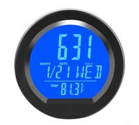 para reloj Digital Solar Coche Respaldo para batería Incluido(Blue) | AlimentaciÃ³n dual solar y para baterÃa, funciona en dÃas nublados o noches largas, ideal para taxis y camiones