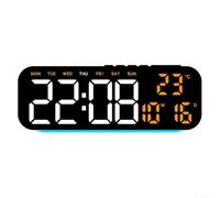 para reloj Pared Digital LED con Alarma Sonora, Pantalla Multifunción Hora Fecha Día, Intensidad Regulable, Luces Nocturnas Decorativas, Perfecto para abuelos, ABS, Varios Colores(D)