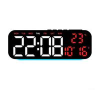 para reloj Pared Digital LED con Alarma Sonora, Pantalla Multifunción Hora Fecha Día, Intensidad Regulable, Luces Nocturnas Decorativas, Perfecto para abuelos, ABS, Varios Colores(C)