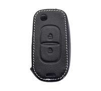 para Renault para Duster para Captur 2019 2020 Funda de Cuero para Llave de Coche Llavero 2 Botones Flip Control Cubierta Protectora(Style 2)