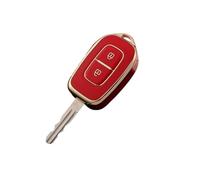 para Renault para Kwid para Traffic para Symbol para Dacia para Sandero para Logan para Duster 2016-2018 Funda para Llave Coche 2 Botones Llave Cubierta(Red keycase)