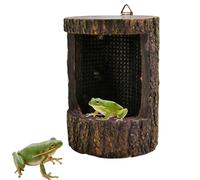 para Reptiles, Cuenco de Comida Resistente a caídas, diseño de tocón de árbol simulado, Accesorios de hábitat para lagartos, Ranas, característica de composición de Resina Duradera, Uso