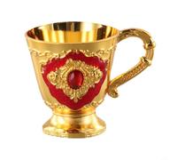 para retro Metal Wine Glass 30ml Gold Alloy Bar para retro(Oval Plate With Cup Red)
