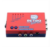 Para RetroScaler2x Convertidor AV a HD Duplicador de línea para consolas de juegos retro PS2 N64 NES Dreamcast Saturn MD1 MD2, Rojo