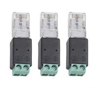 Para rj45 a RS485 adaptador Terminal Bloque, A a Pin 4 y B a Pin 5 convertidor de red para control industrial y transmisión de datos, juego compacto de 3 unidades, verde, 45,5 x 13,4 x 11,6 mm ABS