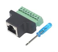 Para rj45 adaptador de terminales de tornillo hembra a regleta de terminales de 8 polos verde EIA/TIA 568B para cable de red Cat5 Cat5e Cat6 Cat7 sin soldadura con destornillador (cabeza mala)