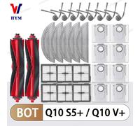 Para Roborock Q10 S5 +/Q10 V +/Q10 S5 /Q10 V accesorios cepillo principal Cepillo Lateral filtro Hepa paño de mopa bolsa de polvo piezas de repuesto de Robot Borgoña