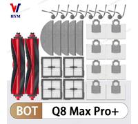 Para Roborock Q8 Max Pro +/ Q8 Max Pro accesorios de Robot aspirador rodillo principal Cepillo Lateral filtro Hepa fregona bolsa de polvo pieza de repuesto Claro