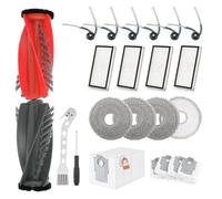 Para Roborock Saros 10R/Saros 20/Qrevo CurvX/Qrevo Curv 2 Pro/2 ProX Repuesto Accesorios con 2 Cepillo Principal,6 Cepillo Lateral,4 Bolsas Polvo,4 Filtro Hepa,4 Paños Fregado Accessory