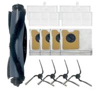 Para robot aspirador Eufy C10 con kit de accesorios de estación de vaciado automático, filtro de cepillo lateral principal, bolsa de recogida de polvo, juego de mantenimiento de paño de fregona (A)