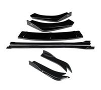 para RS6 para A6 2013-2018, Divisor De Parachoques Delantero Coche, Kit Carrocería, Alerón, Faldones Laterales, Extensiones Separador Faldón Lateral Automóvil(Gloss Black)