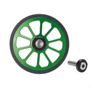 para rueda Aleación 72mm Instalación Directa Sin Taladro para(Green) | Aleación para resistencia, doble rodamiento, base ancha 72mm, estabilidad mejorada, para Brompton