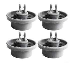 para ruedas para lavavajillas inferiores, recambios cesto, plástico reutilizable, instalación sin herramientas, compatible para bosch para siemens, juego de 4 unidades gris