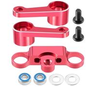 Para Sakura Cero Ultra 1/10 Alu Aleación Dirección Taza Brazo Caja Cambios Cubierta Delantera Trasera Superior Piezas Trepador Control Remoto RC Reemplazos Repuestos(Steering Set-Pink)
