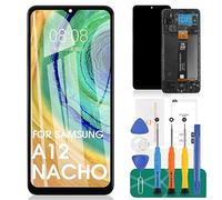 para Samsung Galaxy A12 Nacho reemplazo de Pantalla para Samsung A12 Nacho Pantalla LCD A127 reemplazo de Pantalla para SM-A127M digitalizador Pantalla táctil LCD Aseembly de reparación con Marco