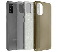 para Samsung Galaxy A41 Funda de Silicona de Lentejuelas Desmontable oro
