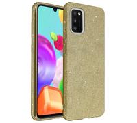 para Samsung Galaxy A41 Funda de Silicona de Lentejuelas Desmontable oro