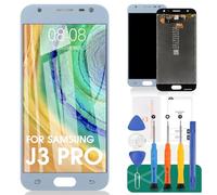 Para Samsung Galaxy J3 2017 reemplazo de pantalla J330 / J3 Pro 2017 J330 DUOS J330G J330L J330F J330FN J330DS J3300 LCD reemplazo de pantalla digitalizador kit,película templada gratis(azul)