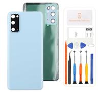 Para Samsung Galaxy S20/S20 5G SM-G980, SM-G981 Cubierta trasera de la Batería Reemplazo de la ventana trasera Kit de reparación Carcasa trasera Auténtica con Lente de cámara (azul)