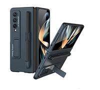 para Samsung Galaxy Z Fold4 Caso, Caso de la Cubierta de protección con el sostenedor de la Pluma y el Soporte, Anti-arañazos a Prueba de Golpes Funda Protectora del teléfono (Verde)