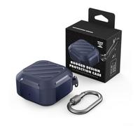Para Samsung para Galaxy Buds Live Case 2020 Rugged For Tpu Funda protectora con mosquetón Carcasa a prueba de golpes para auriculares Accesorios Negro (azul)