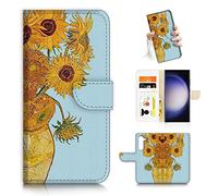 Para Samsung S23, para Samsung Galaxy S23, funda de teléfono con tapa, A24263 Van Gogh Sunflowers 24263