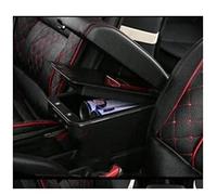 Para Sandero Para Caja Reposabrazos Stepway Caja Contenido Tienda Central Con Portavasos Cenicero Productos Decoración Con Interfaz USB Caja Almacenamiento Apoyabrazos(C black red line)