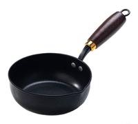 Para sartén de hierro fundido, sartén antiadherente para tortilla con mango de madera de nogal para cocina de gas, huevos, leche, papilla de bebé, vertiendo aceite, distribución uniforme del calor