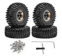 Para SCX24 Para FMS Para Ascent-18 1/18 4 Uds 63mm 1,0 "Juego Neumáticos Rueda Metal Beadlock Coche Trepador Control Remoto Piezas Mejora Accesorios RC Reemplazos Repuestos(D320)