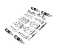 Para SCY Para JJRC 16101 Q130A Q130B 1/16 RC Brazos Suspensión Metal Mejora Copa Dirección Buje Trasero Varillaje Dirección Amortiguador Accesorios RC(Silver)