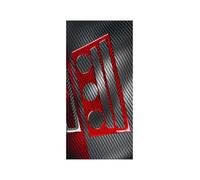 Para Seat Para León MK3 2013-2020 Botón Del Aire Acondicionado Central Del Coche Pegatina Fibra Carbono Auténtica Y Suave YIJIAVSX(Red Carbon B)