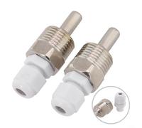 Para sensor de temperatura, bolsillo de inmersión, 2 piezas, Thermowell G 1/2 rosca de acero inoxidable con tornillo de bloqueo para protección de contacto medio (8 x 30 mm)