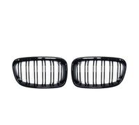Para Serie 1 F20 F21 2011-2014 Rejilla Frontal Tipo Riñón Línea De Doble Listón Parrilla De Carreras Negra Mate Brillante(Glossy Black)