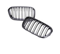 para Serie 1 F20 F21 Facelift 2015-2019 118d M135 Parachoques Delantero Parrilla Radiador Carreras Una Sola Lama Doble Listón Rejillas Delanteras(Dual Matte Black)