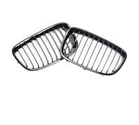 para Serie 1 F20 F21 Pre Facelift 2011-2014 118i 120i Parachoques Delantero De Riñón De Carbono Cromado ABS Parrilla Rejillas Delanteras(Single Black)