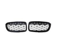 Para Serie 3 F30 F31 F35 2011-2019 Parrilla Delantera Tipo Riñón Con Doble Listón De Diamante Para Carreras Accesorios Para Coche(Black and Sliver)