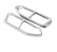 Para Serie 7 G11 G12 2016 2017 2018 Pegatinas De Acero Inoxidable Para La Salida Del Tubo De Escape Del Silenciador Trasero Del Coche(Plata)