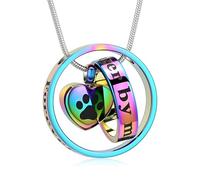 Para siempre en mi corazón, no más a mi lado joyas de cremación para mascotas para cenizas de perro/gato Funeral Keepsake Urna collar de Paw Print Memorial Collar, Acero inoxidable, No es una piedra