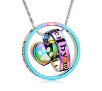 Para siempre en mi corazón, no más a mi lado joyas de cremación para mascotas para cenizas de perro/gato Funeral Keepsake Urna collar de Paw Print Memorial Collar, Acero inoxidable, No es una piedra