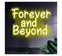 Para Siempre y Más allá Letreros de Neón LED Para Decoración de Pared Recámara,Acrílico Señal de Neón Regulable,Neón Personalizado Con Control Remoto,Para Decoración de Boda,Fiesta,Bar(Lemon yellow,60