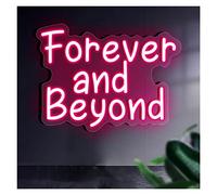 Para Siempre y Más allá Letreros de Neón LED Para Decoración de Pared Recámara,Acrílico Señal de Neón Regulable,Neón Personalizado Con Control Remoto,Para Decoración de Boda,Fiesta,Bar(Pink,60x45cm(23