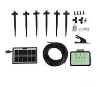 Para sistema de riego con energía solar, kit de riego automático de plantas con dispositivo temporizador y manguera de jardín de 10 m para riego por goteo al aire libre, herramienta de cuidado de