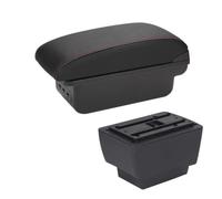 Para Skoda Para Fabia 3 III 2015-2021 Compartimento Reposabrazos Coche Reposabrazos Consola Central Caja Almacenamiento Autopartes(B1 Black red 3USB)
