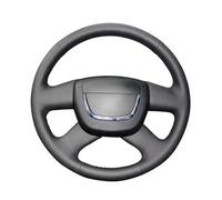 Para Skoda Para Octavia Para Superb 2012 Para Fabia Para Skoda Para Octavia Para A5 Funda Volante Cuero Cosida A Mano Cubierta Volante Coche(Light blue Thread)